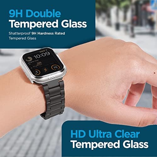 מקרה Apple Watch Case Watch עם סדרה Apple Watch בנוי 6 5 4 מגן מסך זכוכית מחוסמת [40 ממ] אולטרה ברור 9H זכוכית